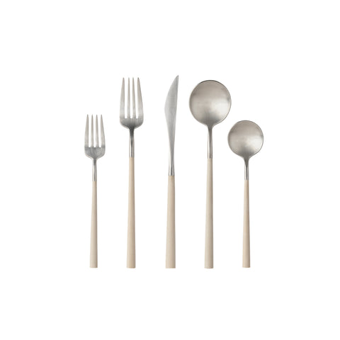 Mito  Flatware 5 pieces - Brushed - cru cable