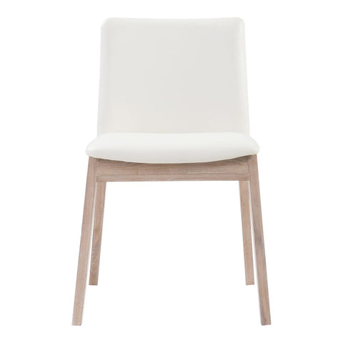 Deco Oak Dining Chair Cream White PVC