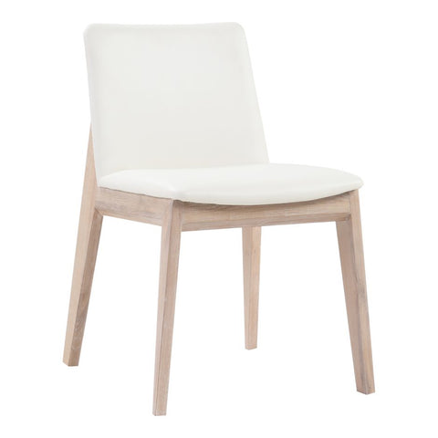 Deco Oak Dining Chair Cream White PVC