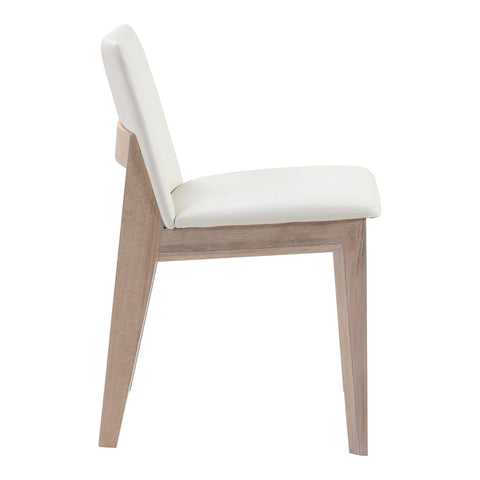Deco Oak Dining Chair Cream White PVC