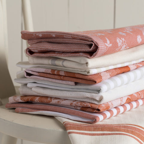 Kitchen Towels - French Stripes Set 2 - Dove grey