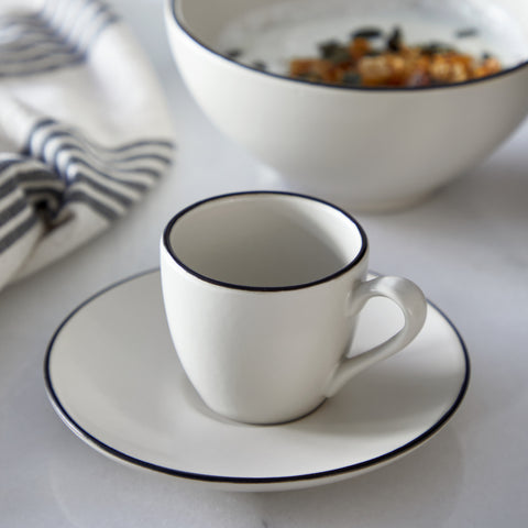 Augusta  Coffee cup and saucer - 0.08 L | 3 oz. - Natural-black