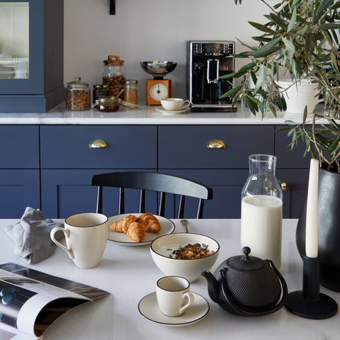 Augusta  Coffee cup and saucer - 0.08 L | 3 oz. - Natural-black