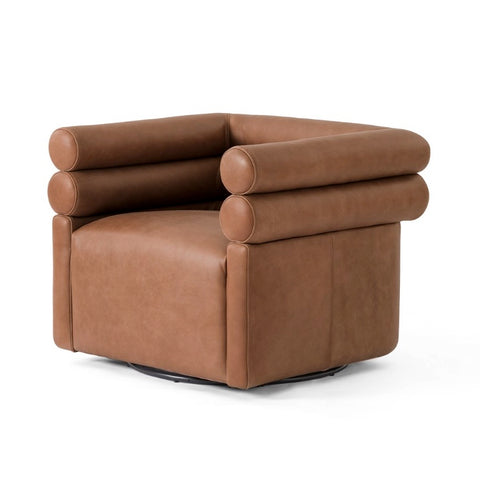 Evie Swivel Chair - Palermo Cognac