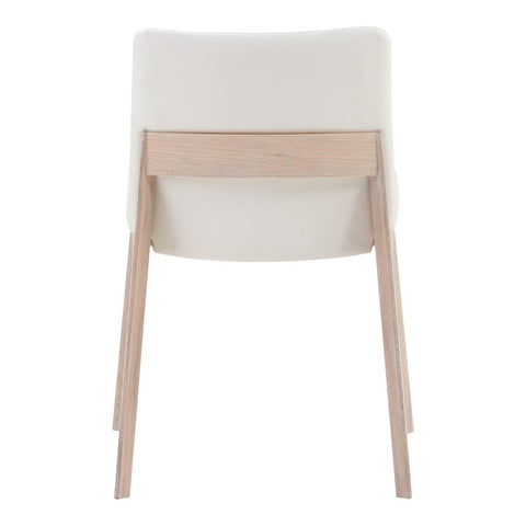 Deco Oak Dining Chair Cream White PVC