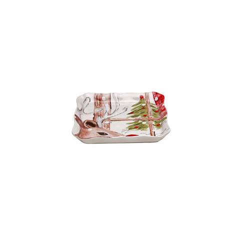 Deer Friends Sq. tray - 21 cm | 8'' - White