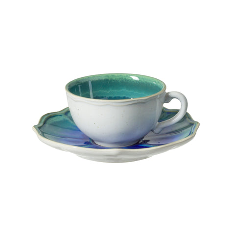 Dori Tea cup and saucer - 6 oz. - Atlantic blue