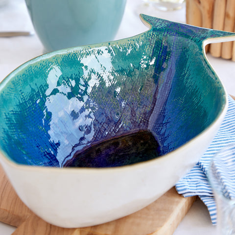 Dori Dourada serving bowl (seabream) - 12'' - Atlantic blue