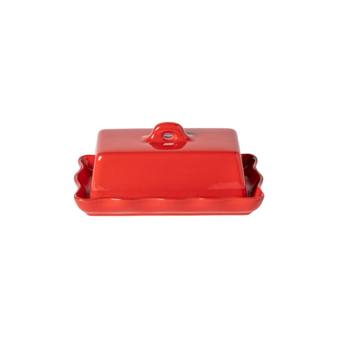 Cook & Host Rect. butter dish - 19 cm | 8'' w/ lid - Red