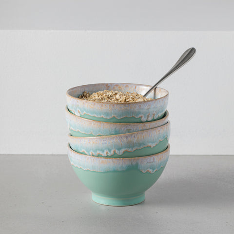 Latte Bowls  Set 4 latte bowls - 15 cm | 6'' - Aqua