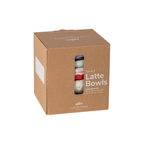 Latte Bowls  Set 4 latte bowls - 15 cm | 6'' - Multicolor