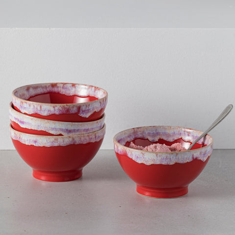 Latte Bowls  Set 4 latte bowls - 15 cm | 6'' - Red