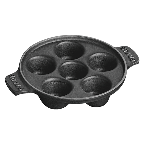 Cast Iron - 5.75" Escargot Dish with 6 holes - Black