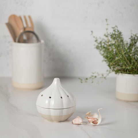 Fattoria Garlic canister - 14 cm | 5'' - White