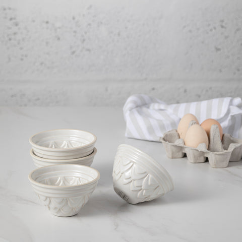 Fattoria Set 4 individual cake pans - 12 cm | 5'' - White