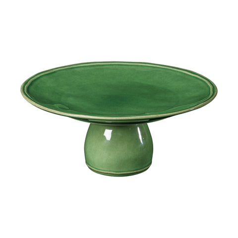 Fontana Footed plate - 28 cm | 11'' - Forest green