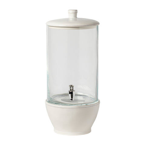 Fontana Glass drink dispenser  - 47 cm | 19'' w/ stand - White