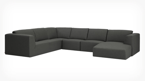 Morten 6-Piece Sectional Sofa with Chaise - Fabric