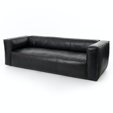 Nolita Reverse Stitch Sofa 99" - Rider Black