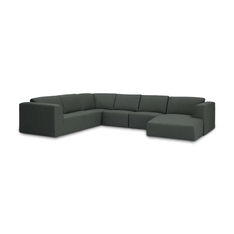 Morten 6-Piece Sectional Sofa with Chaise - Fabric