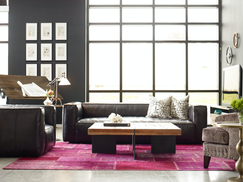 Nolita Reverse Stitch Sofa 99" - Rider Black