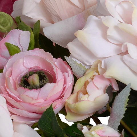 Mixed Flowers Bouquet in Glass Cube