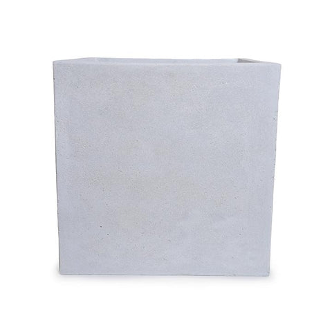 Fiberglass Cube Planter with Concrete Finish - 24"W