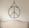 Hanging Metal & Jute Peace Sign