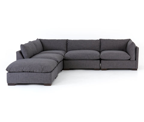 Westwood 4Pc RAF Sectional w/ Ottoman-Bennett Charcoal