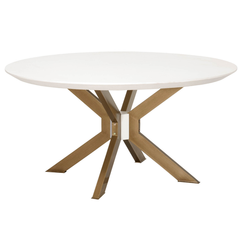 Industry 60" Round Dining Table - Ivory Concrete