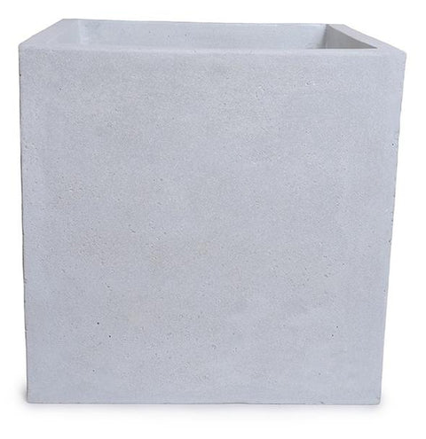 Fiberglass Cube Planter with Concrete Finish - 24"W
