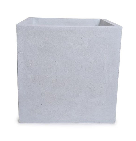 Fiberglass Cube Planter with Concrete Finish - 20"W