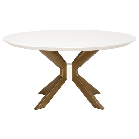 Industry 60" Round Dining Table - Ivory Concrete