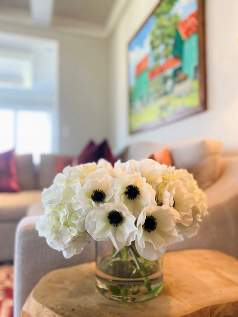 Anemone, Hydrangea Arrangement - White