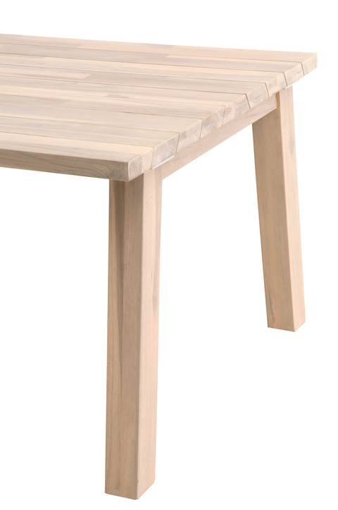 Diego Outdoor Rectangle Dining Table Top, Gray Teak