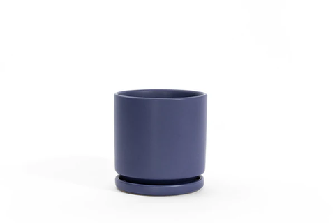 Cylinder Pots with Water Saucers - Periwinkle