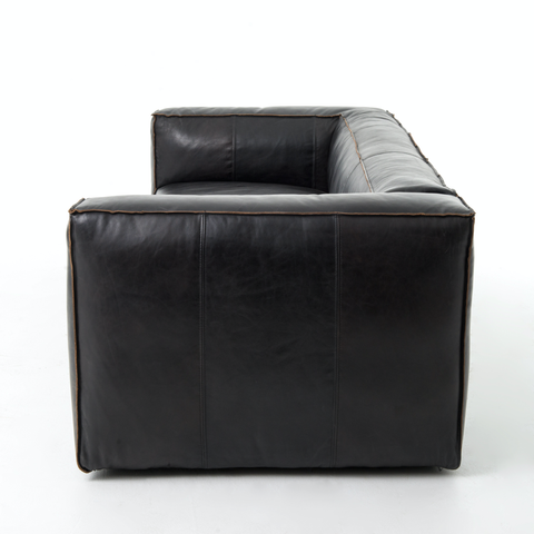 Nolita Reverse Stitch Sofa 99" - Rider Black