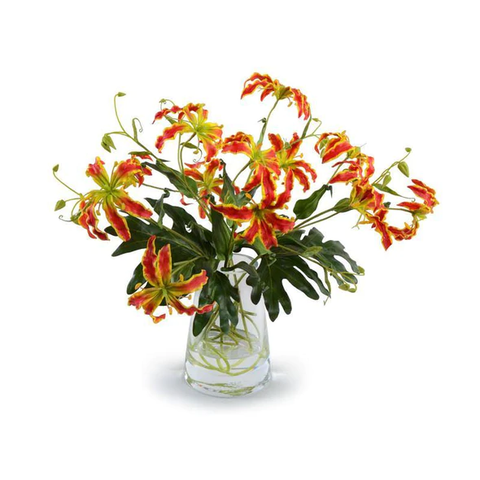 Gloriosa Lily Bouquet - Orange-Green