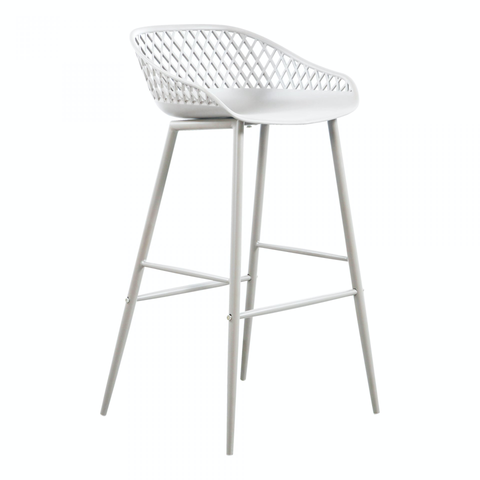 Piazza Outdoor Barstool - White
