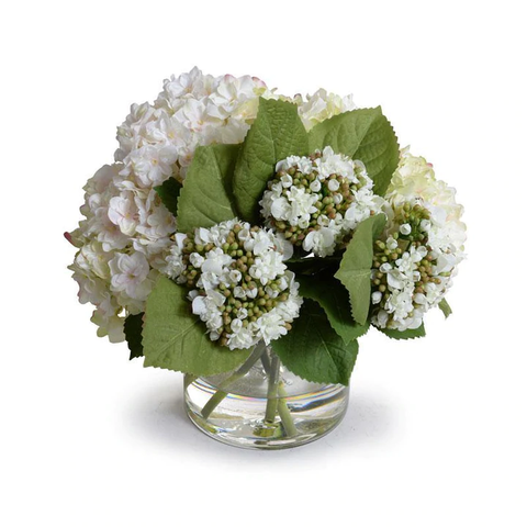Hydrangea Bud Arrangement - White Green