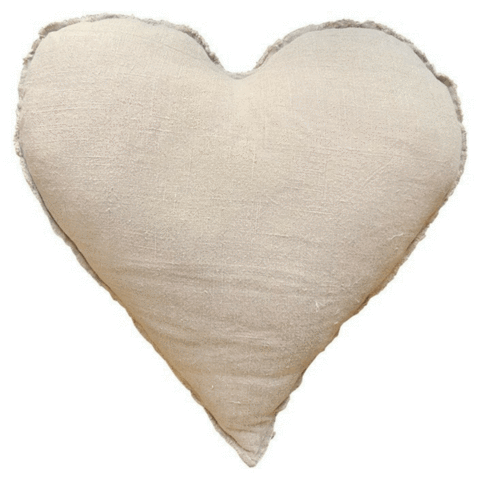 Heart Shaped Pillow With Frayed Edges