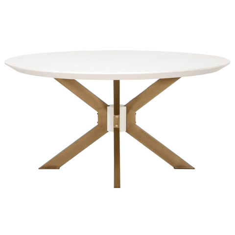 Industry 60" Round Dining Table - Ivory Concrete