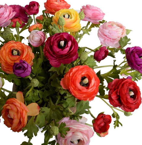 Ranunculus Centerpiece in Terracotta Bowl - Mixed