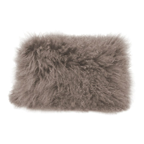 Lamb Fur Pillow - Rect. Grey