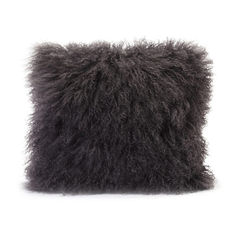 Lamb Fur Pillow - Rect. Grey