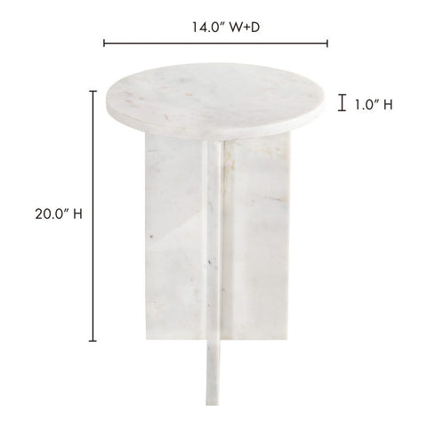 Grace Accent Table - White Marble