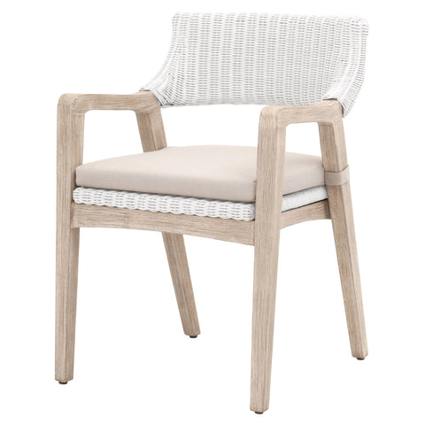 Lucia Arm Chair - White Rattan