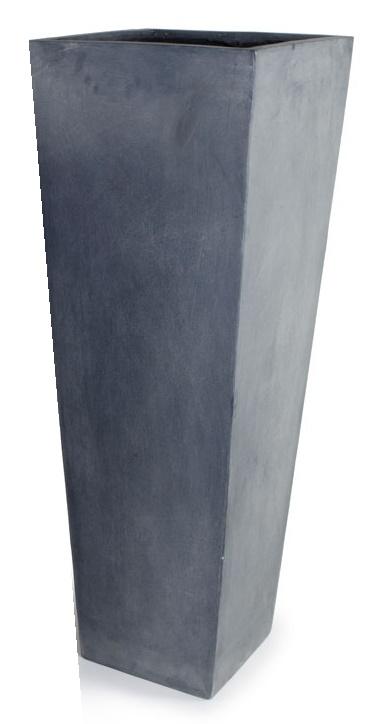 Fiberglass Tapered Column Planter with Lead Finish - 15.5"W