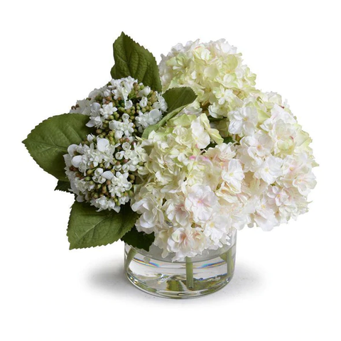 Hydrangea Bud Arrangement - White Green