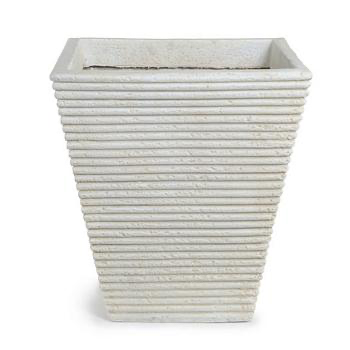 Square Ribbed Fiberglass Tree Planter  - 19" W